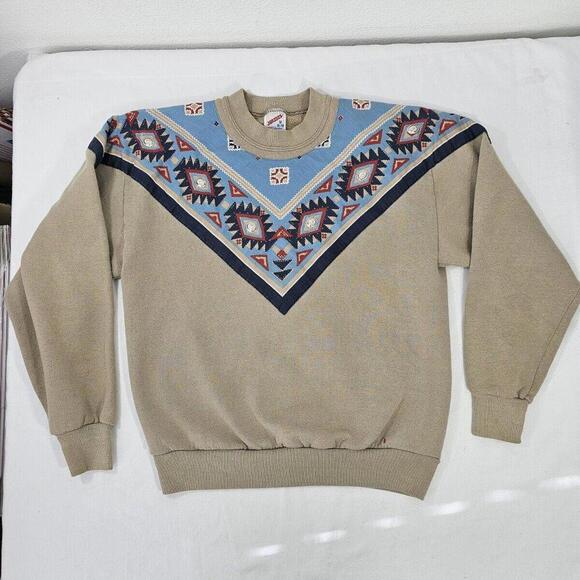 Pants - Vintage 80s Aztec Southwestern Bandana Sweatshirt Jerzees Womens Size M